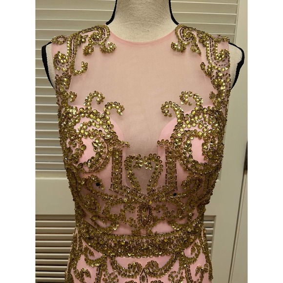 107. Angela & Alison Short Prom Dress in Light Pink - Picture 6 of 16